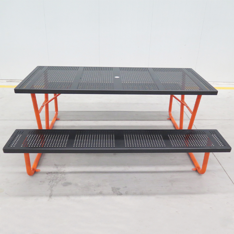 שולחן פיקניק 6' מלבני מתכת מסחרי לרחוב פארק חיצוני