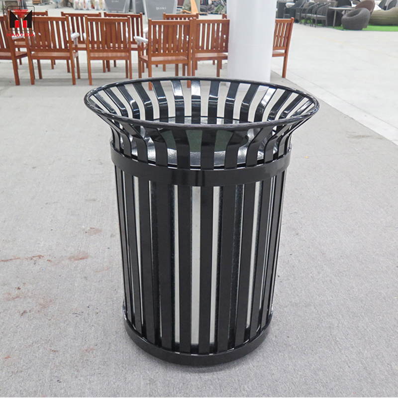 سطل زباله سطل زباله فلزی مشکی سنگین سطل زباله تولید کننده 14