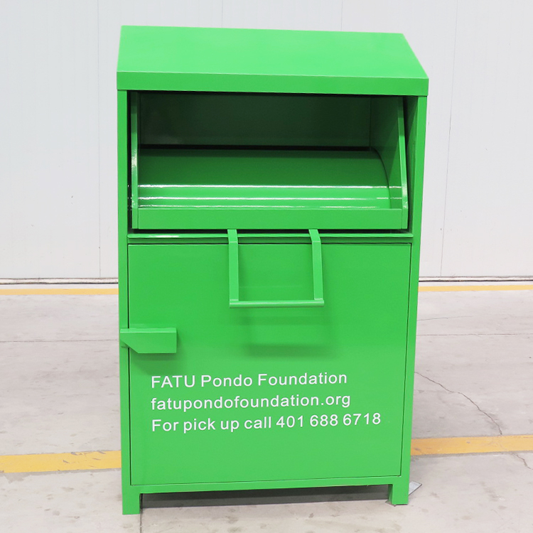 Sampah Koleksi Sandhangan Green Steel Clothing Donation Box Drop Off