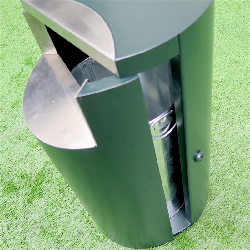 Fabrički prilagođene stojeće metalne kante za smeće montirane na stub za javnu ulicu Ubran 9