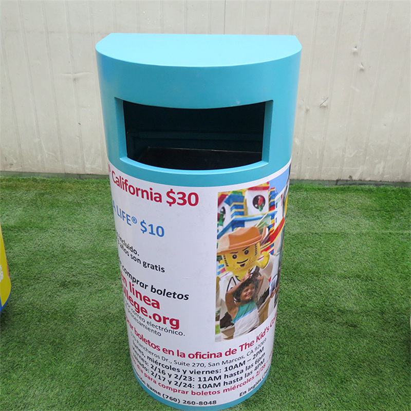 Outdoor Park Playground Steel Garbage Can 22