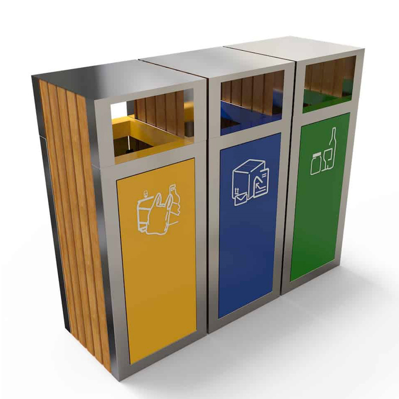 4-Compartments Waste Recycling Bin ပြင်ပ ၅