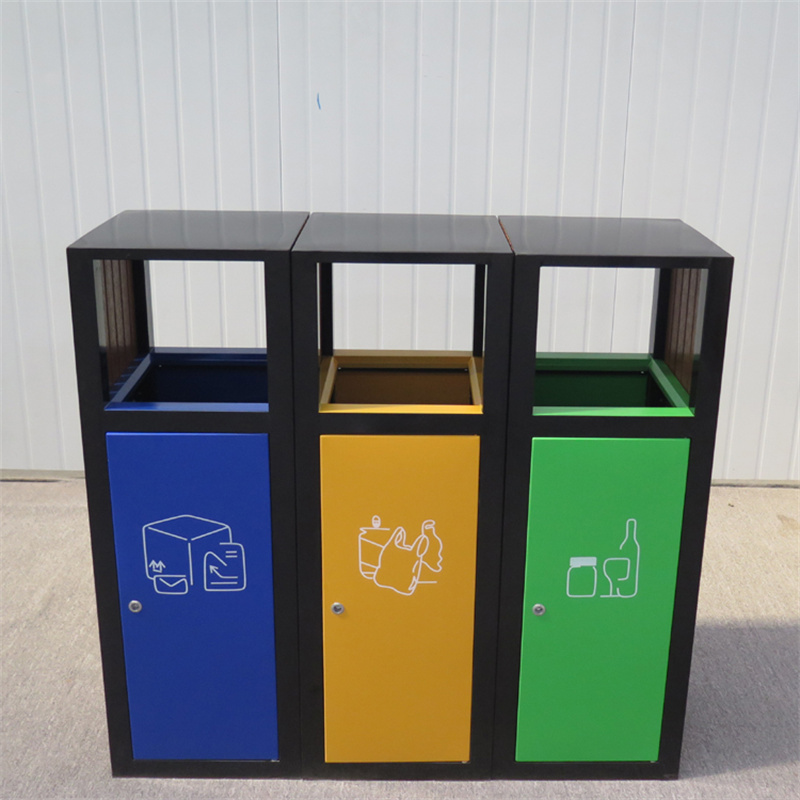 Caixote de Reciclagem de Resíduos com 4 Compartimentos Exterior 2