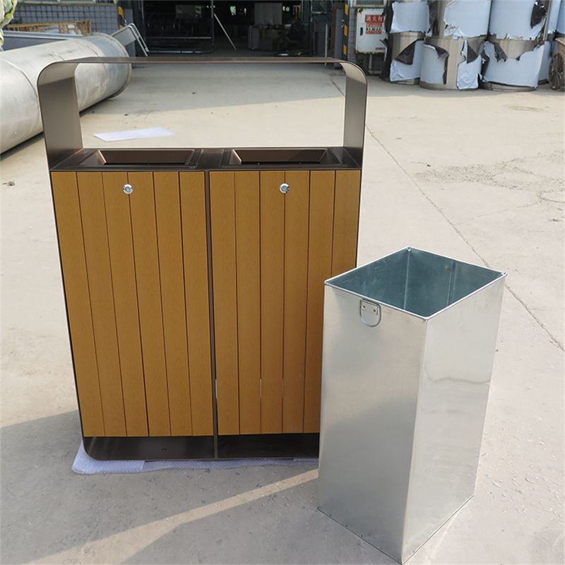 Kuronga Kwekunze Recycle Bins Dual Compartment Yenzvimbo dzeveruzhinji 1