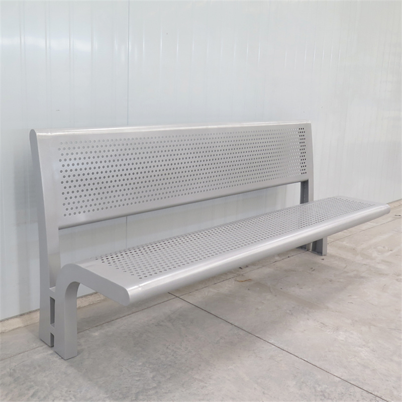 Outdoor Public Leisure Commercial Stainless Steel Park Bench Modernong Disenyo 5