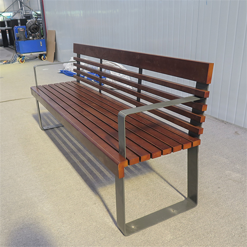 Veľkoobchodný pouličný nábytok 1,5/1,8 mm terasová drevená lavička do parku vonku 4