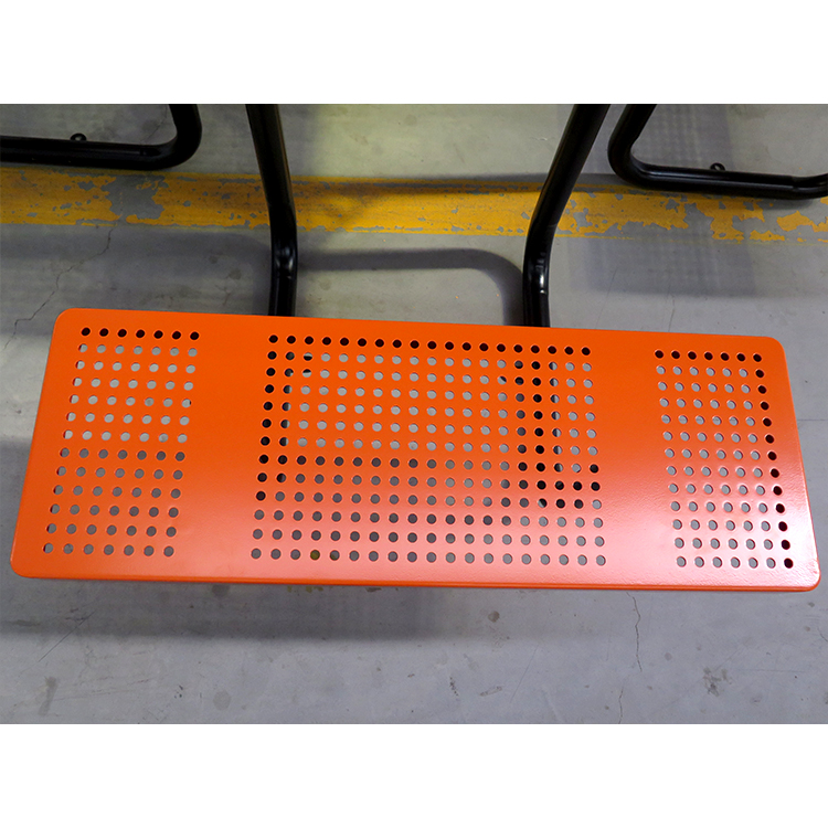 HPIC220523 Štvorcový kovový piknikový stôl so 4-miestnym vonkajším pouličným nábytkom (1)