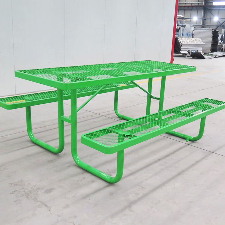 HPIC35 6' Rectangular Portable Picnic Table Extendable Steel Thermoplastic Commerical (6)
