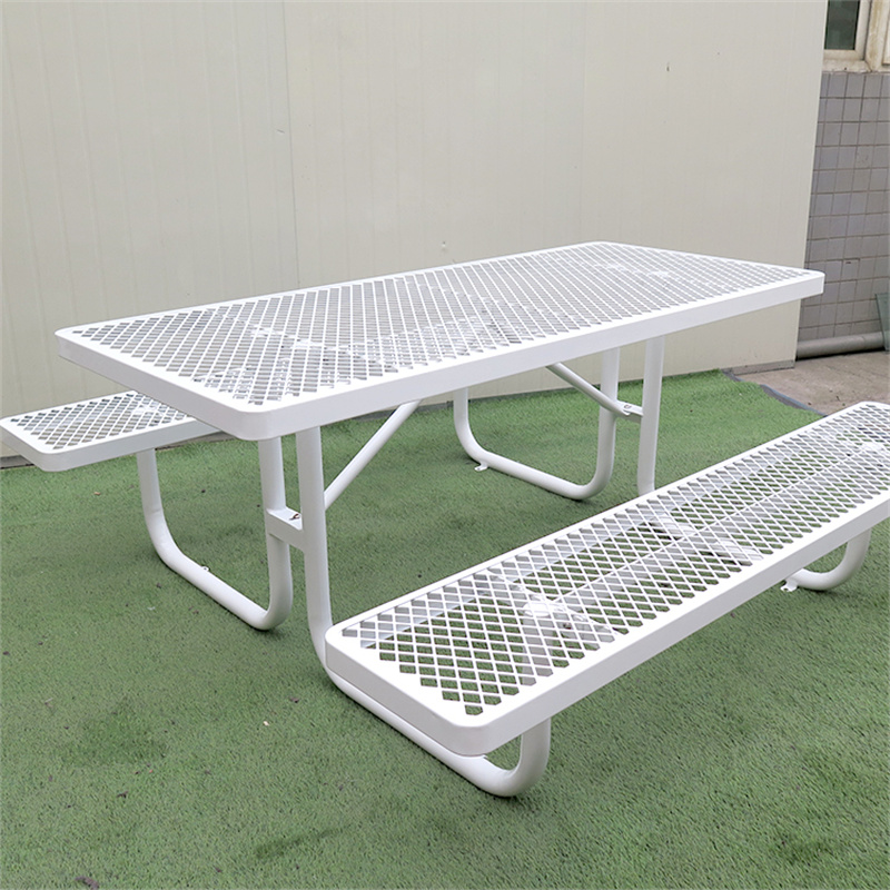 Table de pique-nique portative rectangulaire de 6' extensible en acier thermoplastique commercial 19