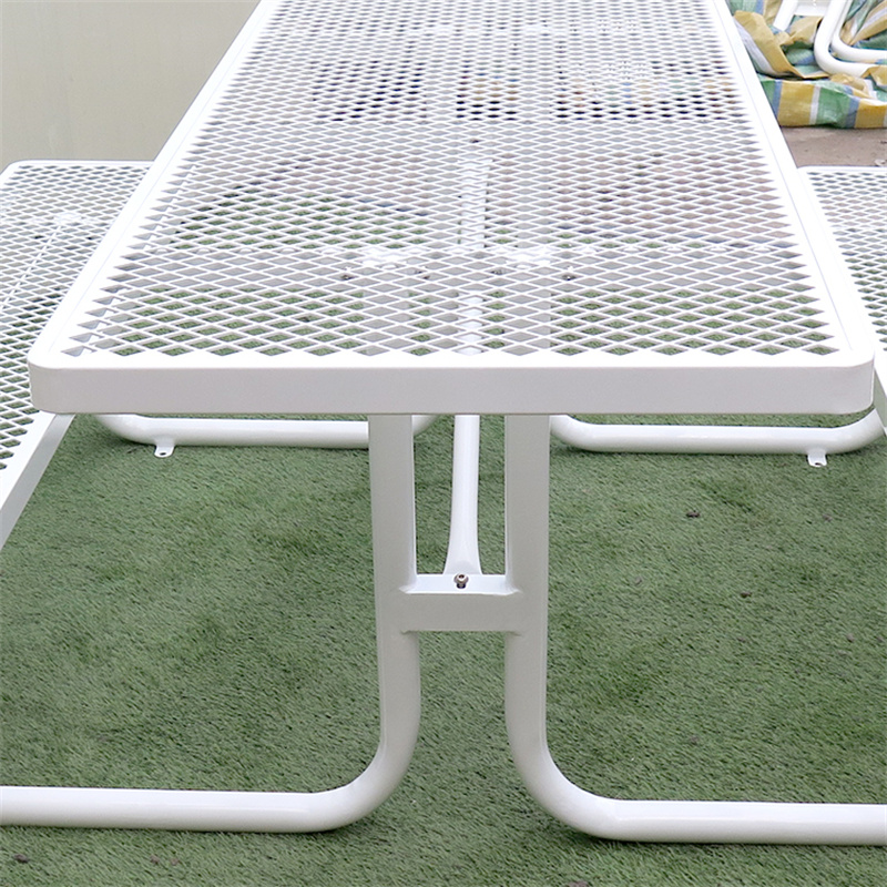Table de pique-nique portative rectangulaire de 6 pi extensible en acier thermoplastique commercial 21