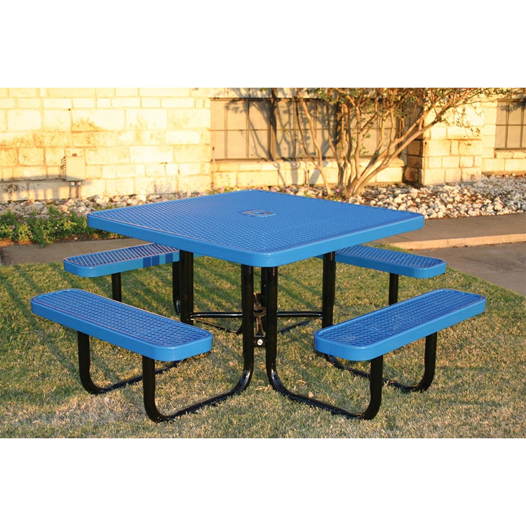 HPIC36 4 Foot Expanded Metal Square Steel Table