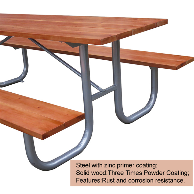 8-футовые прямоугольные столы для пикника большого парка коммерчески деревянные с железным каркасом 12