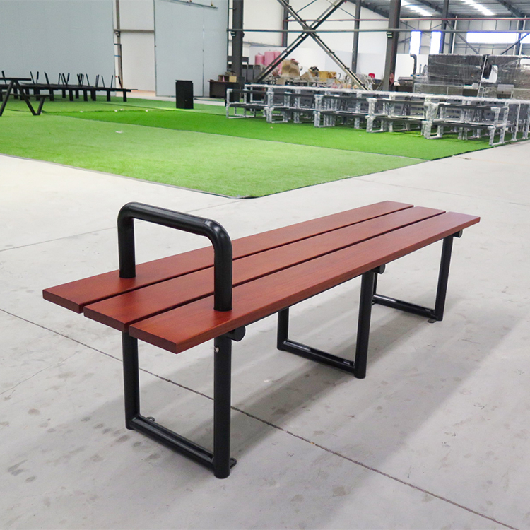Factory Custom Public Leisure Backless Street Wooden Bench With Armrests