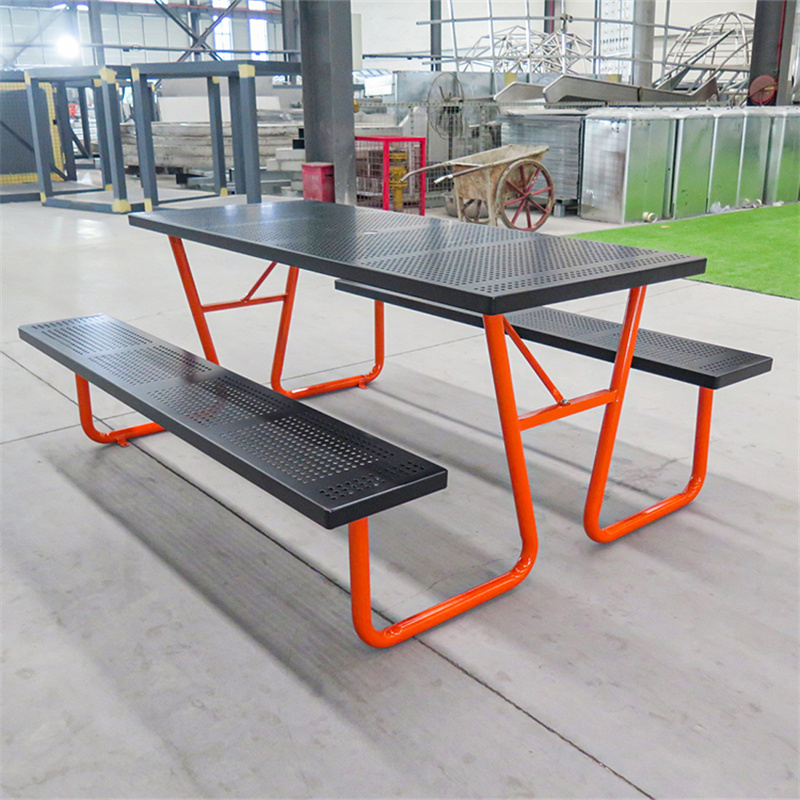 Haoyida 6' Rectangular Outdoor Park Steel Commercial Picnic Table 3