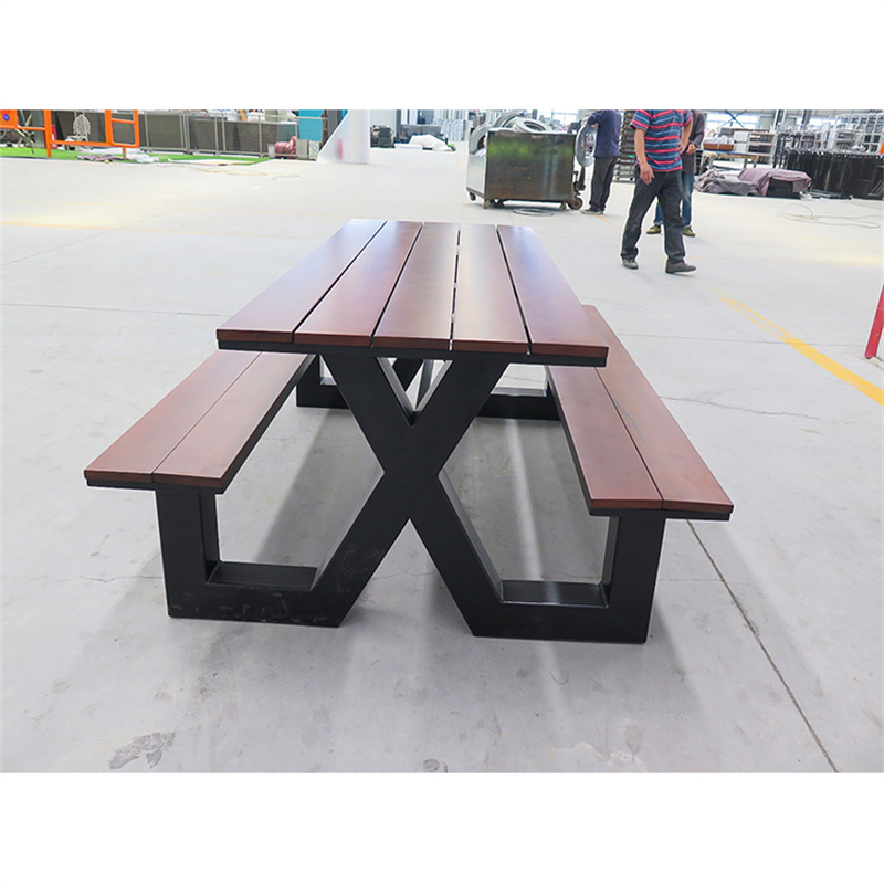 Factory Wholesale Patio Garden Rectangular Outdoor Modern Picnic Table With Bench 3