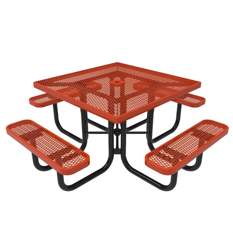 4 Foot Expanded Metal Square Steel Picnic Table Standard