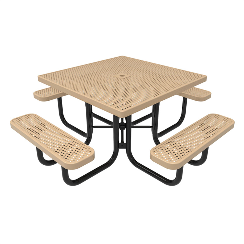 4ft Ada ពង្រីក Metal Square Picnic Table សម្រាប់ Park 2