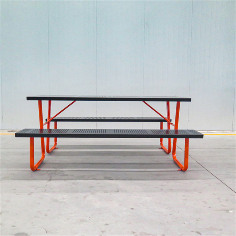Haoyida 6' obdĺžnikový vonkajší parkový oceľový komerčný piknikový stôl 1