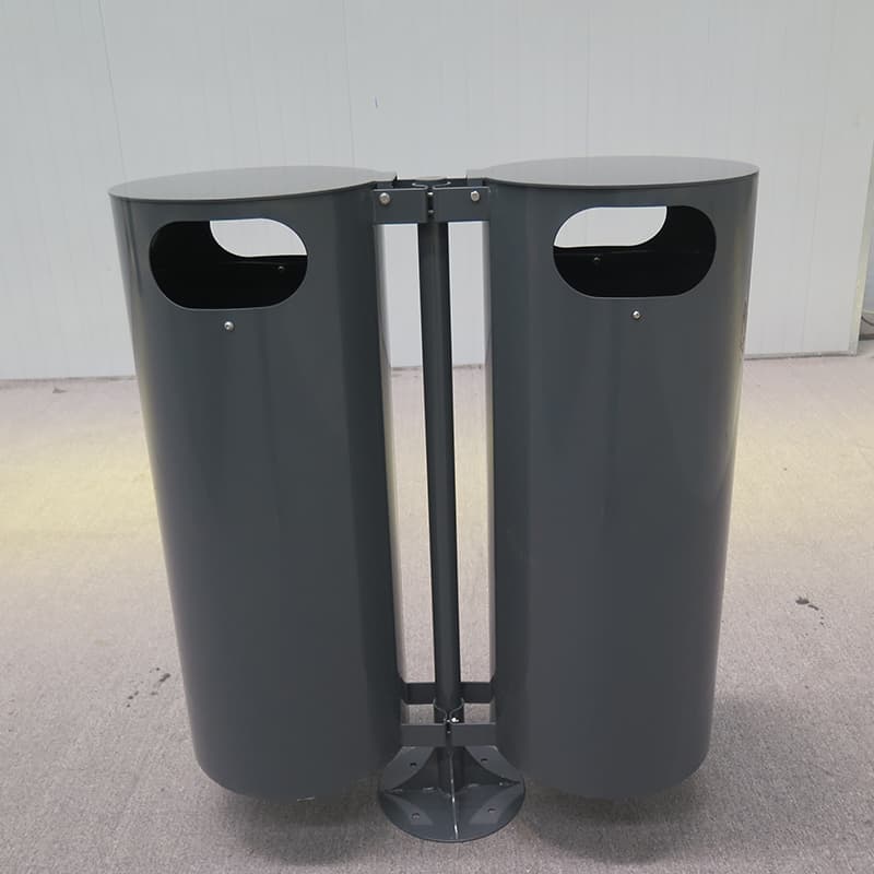 Outdoor Street Commercial Steel Pole Mounted Dustbin Manufacturer 9
