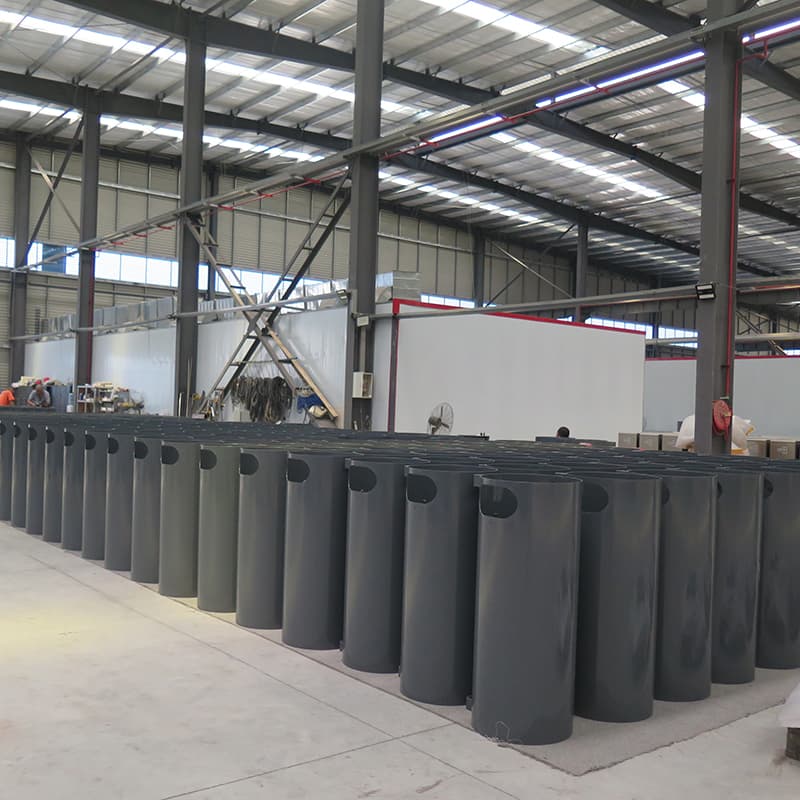 Produsen Tempat Sampah yang Dipasang di Tiang Baja Komersial Jalan Luar Ruangan 15