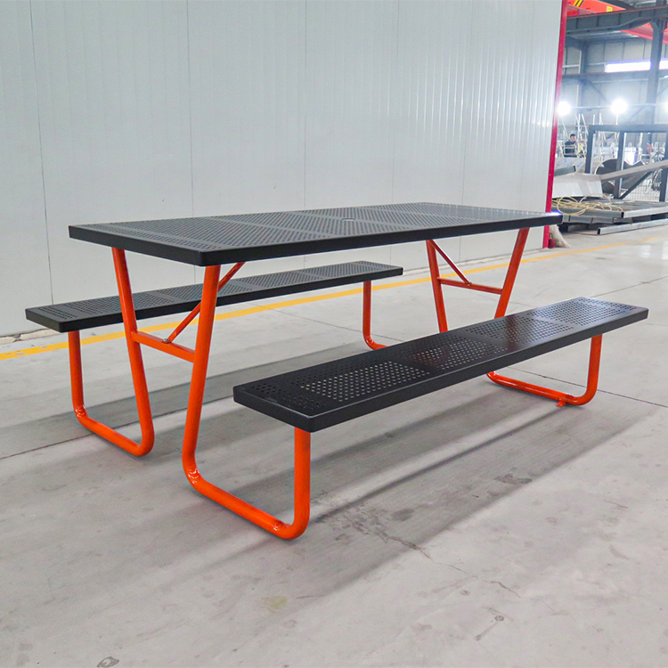 6′ Obdélníkový komerční kovový piknikový stůl pro venkovní park Street