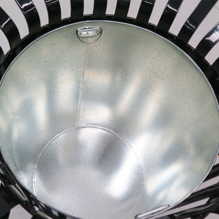 Kovové čierne vysokovýkonné latkové oceľové nádoby na odpadkový koš Vonkajší výrobca 2