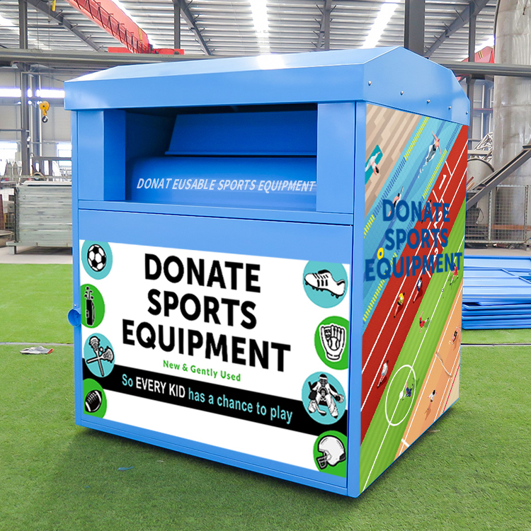 	 Large Capacity Charity Metal Clothes Donation Bin With Lock