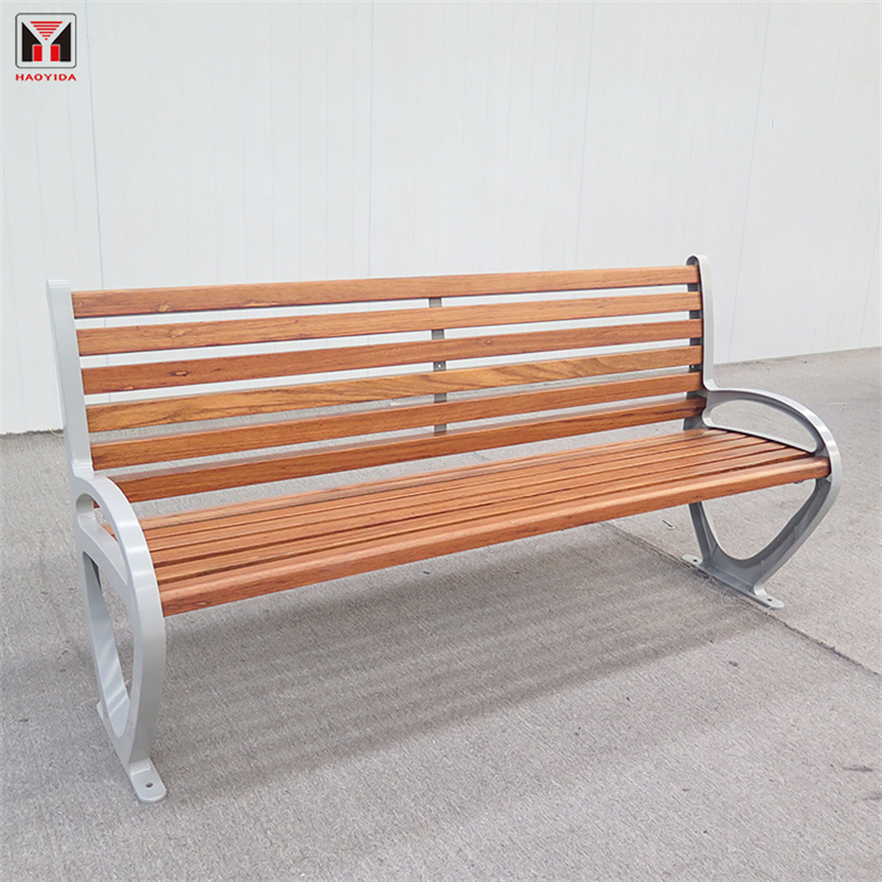 Outside Modern Design Public Seating Bench With Cast Aluminum Legs 10