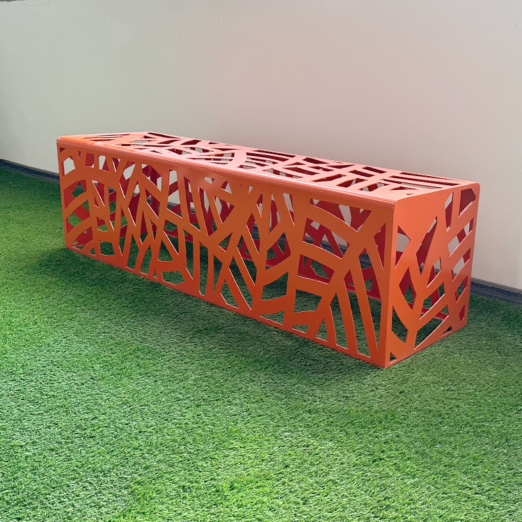 New Design Perforated Backless Metal Outdoor Bench