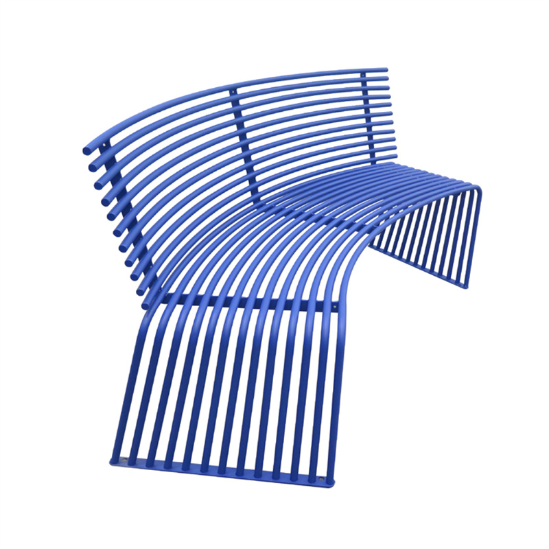 Outside Curved Steel Tube Public Bench Chair Manufacturer 3