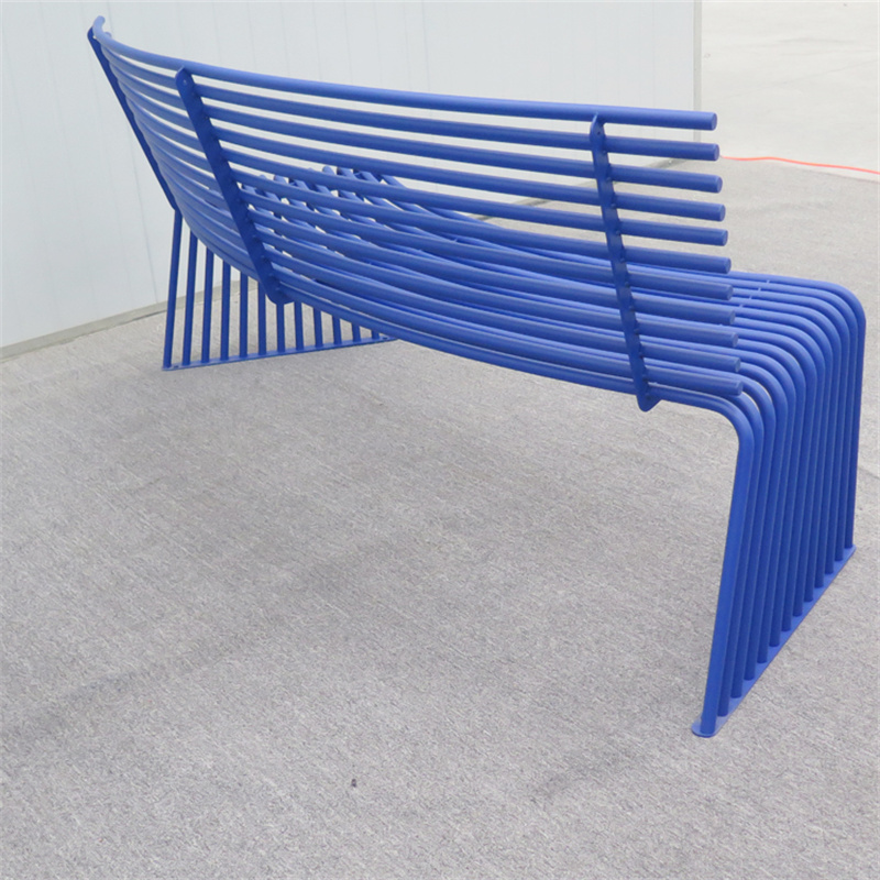 Outside Curved Steel Tube Public Bench Chair Manufacturer 2