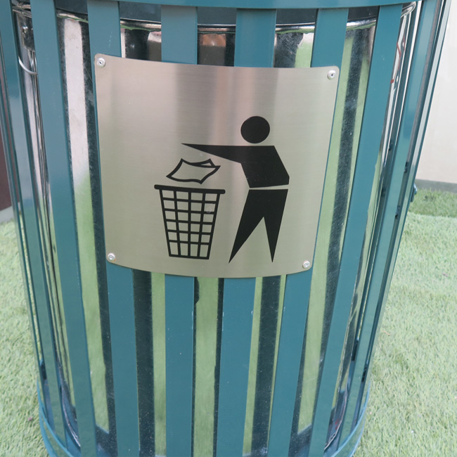 Factory Wholesale Steel Refuse Receptacles With Ashtray Decorative Outdoor Garbage Cans 5