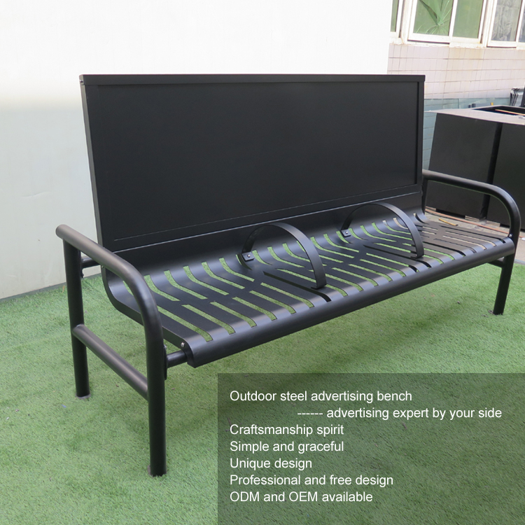 Wholesale 2.0 Meters Commercial Advertising Bench Seat With Armrest