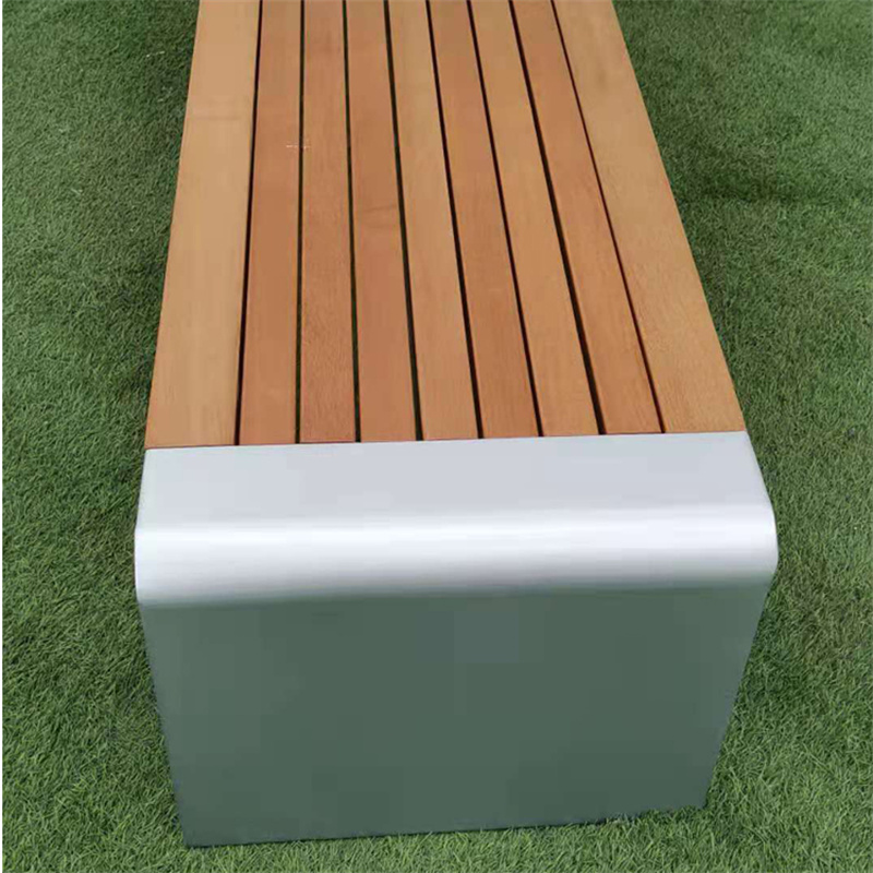 Outdoor Park Furniture Commercial Wood Public Leisure Bench Without Back 2