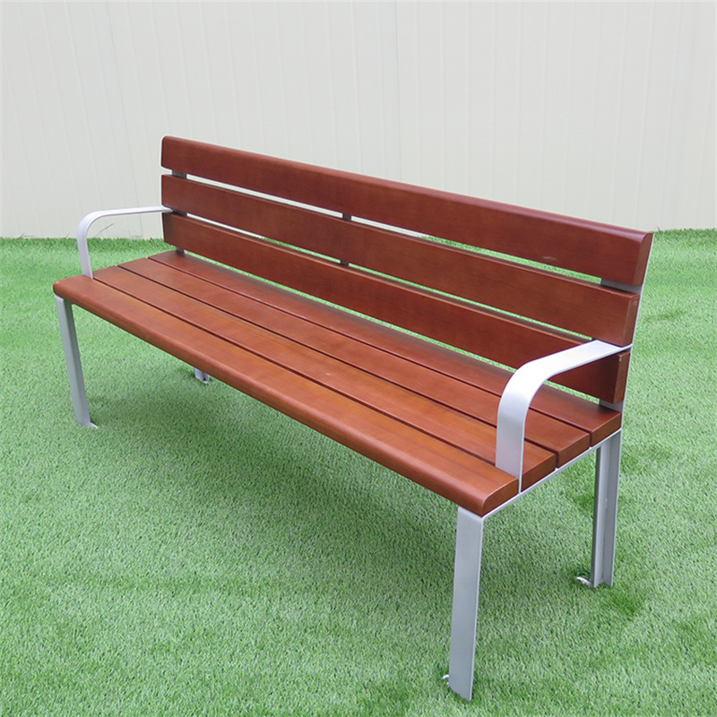 Wholesale Park Street Furniture Steel Wood Benches With Back 1