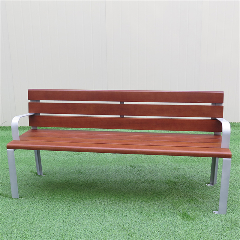 Wholesale Park Street Furniture Steel Wood Benches With Back 3