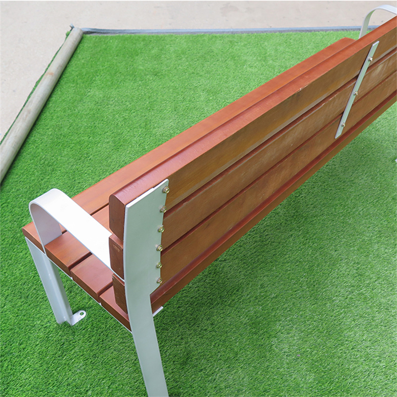 Wholesale Park Street Furniture Steel Wood Benches With Back 2
