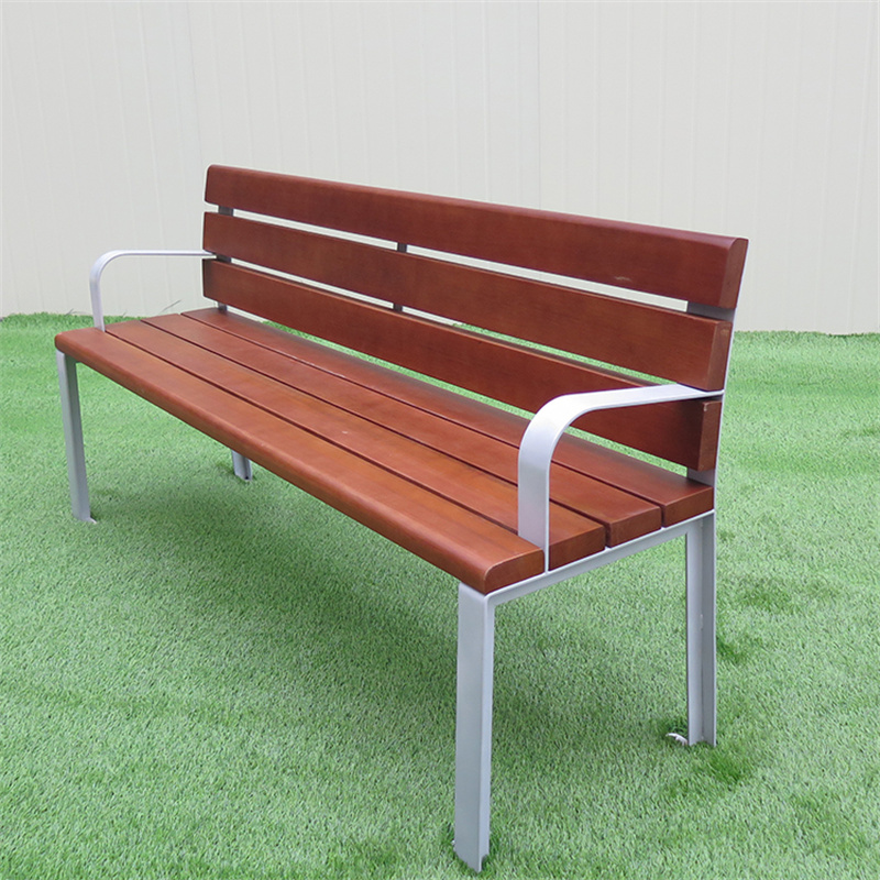Wholesale Park Street Furniture Steel Wood Benches With Back 4