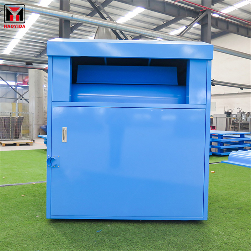 Wholesale Large Capacity Charity Metal Clothing Donation Drop Box With Lock 12