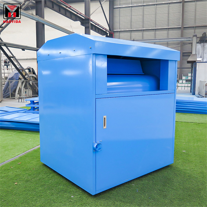 Wholesale Large Capacity Charity Metal Clothing Donation Drop Box With Lock 10