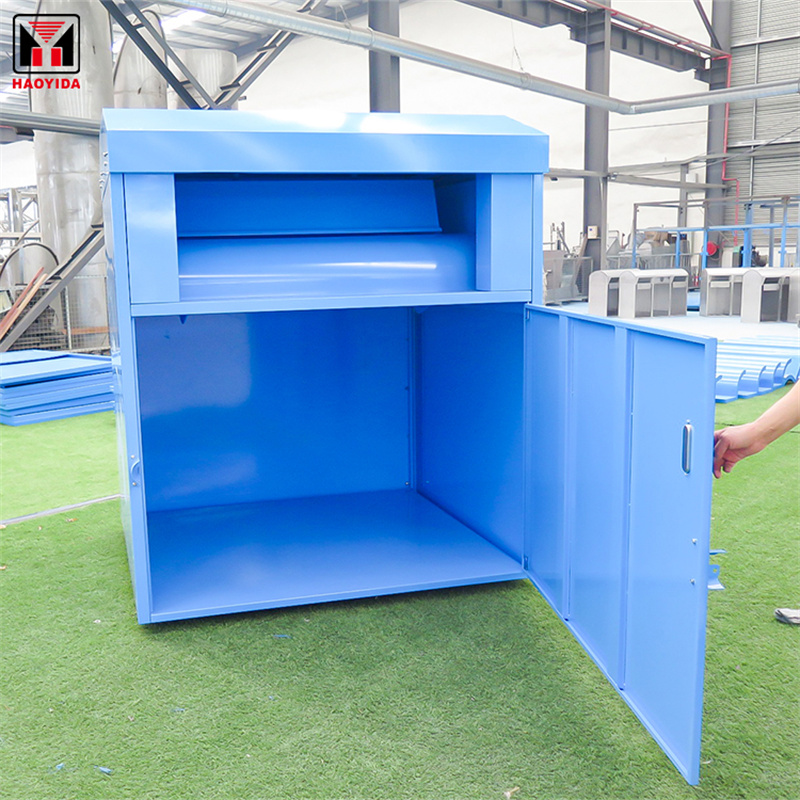 Wholesale Large Capacity Charity Metal Clothing Donation Drop Box With Lock 9